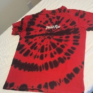Death Row Records Red and Black Tie-Dye Men's Short Sleeve Tee